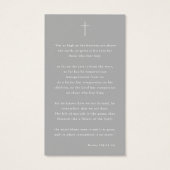 愛の記憶で色あせた写真葬儀祈りの言葉カード (裏面)