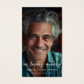 愛の記憶で色あせた写真葬儀祈りの言葉カード (正面)