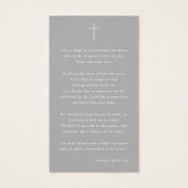 愛の記憶で色あせた写真葬儀祈りの言葉カード (裏面)