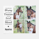 愛の記憶で4パーソナライズされた写真メモリアル フリースブランケット (正面(横))