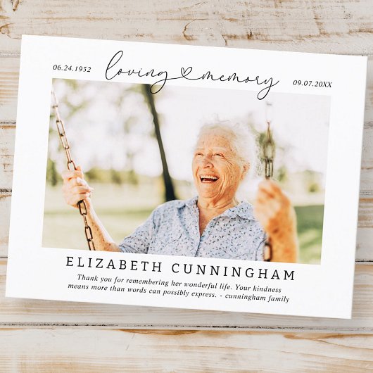 愛の記憶に捧ぐ シンプル モダン フォト ポストカード