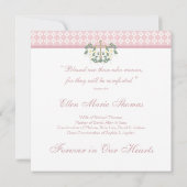 愛の記憶に捧げるピンクのリリークロス追悼 招待状 (裏面)