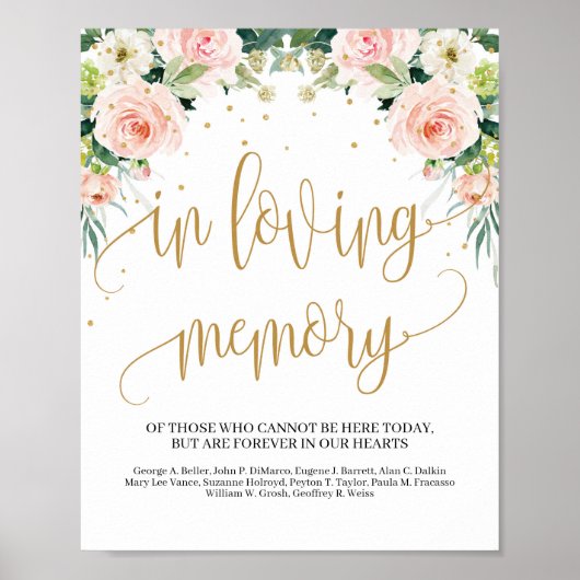 愛の記憶に捧げるボヘミアンスタイルのラスティックウェディングサイン ポスター (正面)