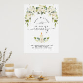 愛の記憶に捧げる白い花のメモリアルサイン ポスター (キッチン)