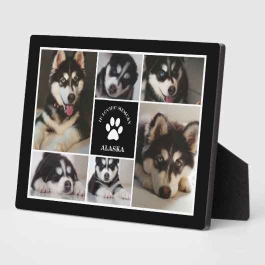 愛の記憶に残るペットの手摺り黒い写真コラージュ フォトプラーク (側面)
