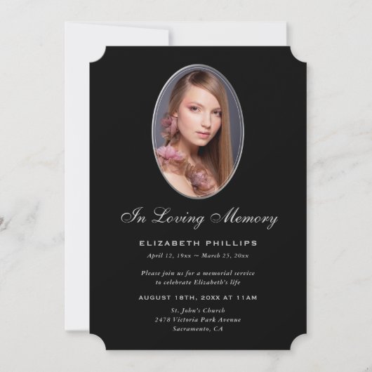 愛の記憶に残る黒銀写真追悼碑 招待状 (正面)