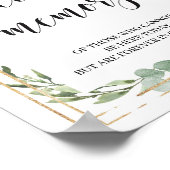 愛の記憶に緑の多肉植物の金色サイン ポスター (角)