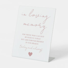 愛の記憶に エレガントな筆記体 ダスティ ローズピンク 台座サイン