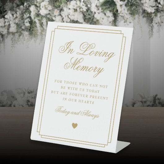 愛の記憶に エレガント ゴールド 追悼 ウェディング 台座サイン