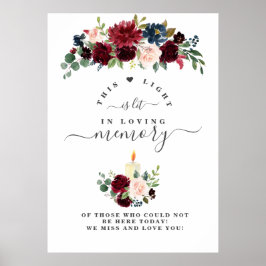 愛の記憶に チャーム バーガンディ ブラッシュ フラワーズ サイン