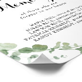 愛の記憶に　ユーカリのカリグラフィー看板 ポスター (角)