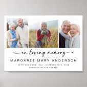 愛の記憶に | 3枚の写真の追悼プリント ポスター (正面)