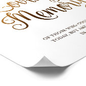 愛の記憶のためのゴールドの結婚式看板 | ゴールド ポスター (角)