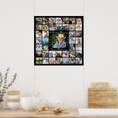 愛の記憶のメモリアル41フォトコラージブラック ポスター (キッチン)