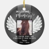 愛の記憶の中でカスタムの写真，馬記念 セラミックオーナメント (裏面)