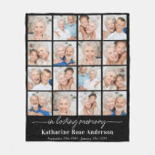 愛の記憶の中でカスタムの16フォトコラージュ記念 フリースブランケット (正面)