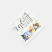 愛の記憶の中でカスタムの3写真追悼葬儀 スタンダードカクテルナプキン (角)