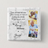 愛の記憶の中でカスタムの3写真追悼葬儀 缶バッジ (正面)