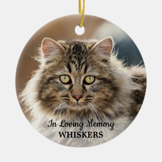 愛の記憶の中でシンプルのモダン写真ペット記念碑 セラミックオーナメント (正面)