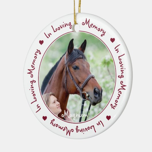 愛の記憶の中でペット記念馬の写真 セラミックオーナメント (左)
