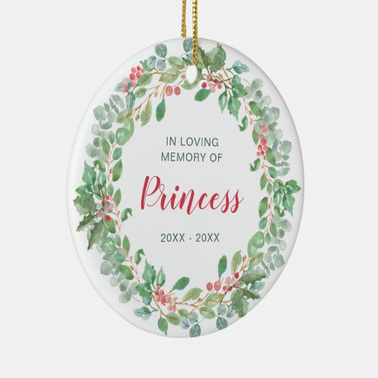 愛の記憶の中でリース写真ペット記念碑 セラミックオーナメント (右)