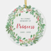 愛の記憶の中でリース写真ペット記念碑 セラミックオーナメント (正面)