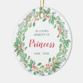 愛の記憶の中でリース写真ペット記念碑 セラミックオーナメント (左)