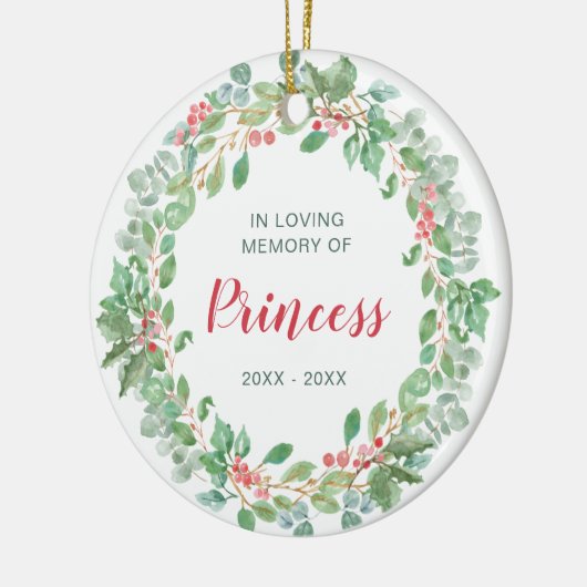 愛の記憶の中でリース写真ペット記念碑 セラミックオーナメント (左)