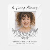 愛の記憶の中で写真の白い花 フリースブランケット (正面)