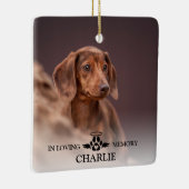 愛の記憶の中で犬のエレガント写真ペット記念碑C セラミックオーナメント (右)