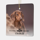 愛の記憶の中で犬のエレガント写真ペット記念碑C セラミックオーナメント (左)
