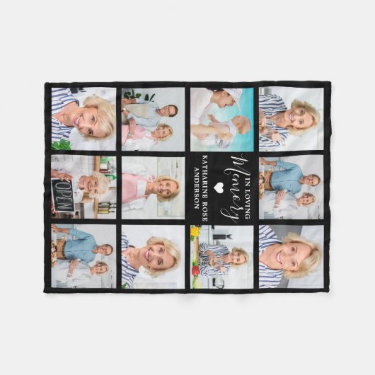 愛の記憶の中で11写真パーソナライズされたメモリアル フリースブランケット (正面(横))