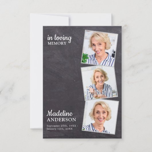 愛の記憶の中で3写真追悼式悔やみや弔慰 サンキューカード (正面)