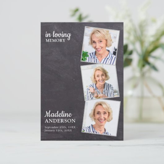 愛の記憶の中で3写真追悼式悔やみや弔慰 サンキューカード (スタンド正面)