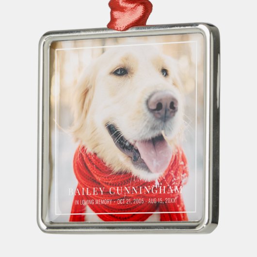 愛の記憶の中のペット記念額写真 メタルオーナメント (左)