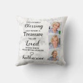 愛の記憶の中パーソナライズされたで3写真記念 クッション (裏面)