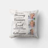 愛の記憶の中パーソナライズされたで3写真記念 クッション (正面)