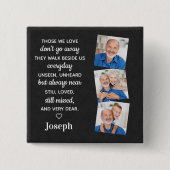 愛の記憶の中パーソナライズされたで3写真記念 缶バッジ (正面)