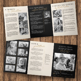 愛の記憶の中モダン14写真記念エレガント碑 三つ折りプログラム