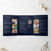 愛の記憶の中モダン14写真記念エレガント碑 三つ折りプログラム (内部)