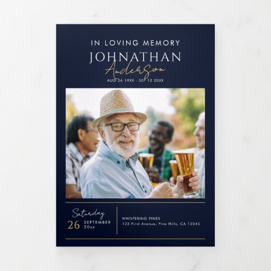 愛の記憶の中モダン14写真記念エレガント碑 三つ折りプログラム (カバー)