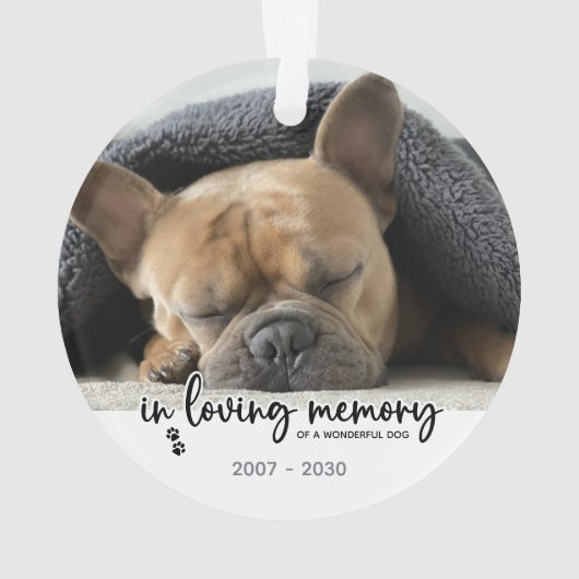 愛の記憶の中 – カスタム犬の写真ペット記念碑 オーナメント (裏面)