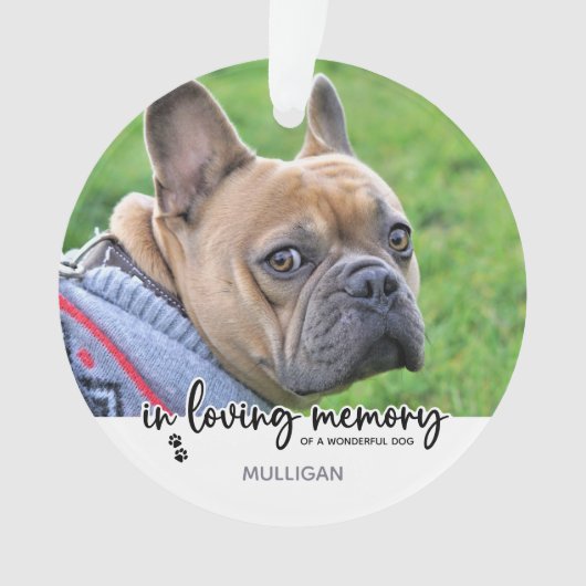 愛の記憶の中 – カスタム犬の写真ペット記念碑 オーナメント (正面)