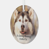 愛の記憶の中 – シンプル犬の写真ペット記念碑 ガラスオーナメント (正面左)