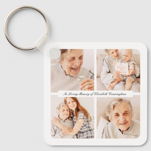 愛の記憶の記念4枚モダンのエレガント写真 キーホルダー (正面)