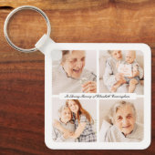 愛の記憶の記念4枚モダンのエレガント写真 キーホルダー (正面)