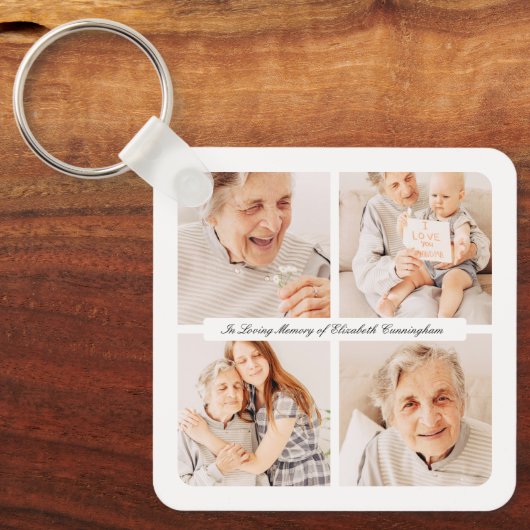 愛の記憶の記念4枚モダンのエレガント写真 キーホルダー (正面)