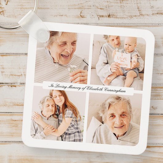 愛の記憶の記念4枚モダンのエレガント写真 キーホルダー