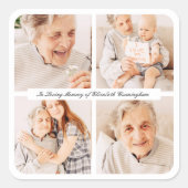 愛の記憶の記念4枚モダンのエレガント写真 スクエアシール (正面)