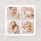 愛の記憶の記念4枚モダンのエレガント写真 スクエア名刺 (正面)